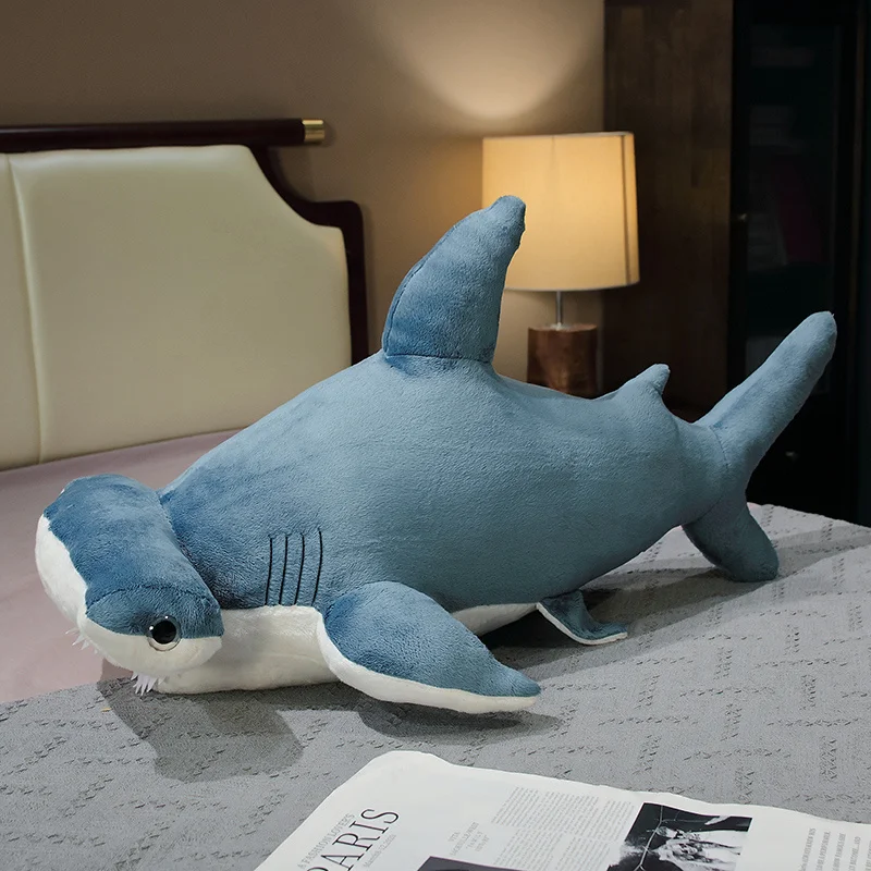 55-135cm Giant Size Whale Plush Toy Blue Sea Animals Stuffed Huggable Shark Soft Pillow Gift