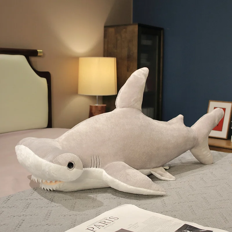 55-135cm Giant Size Whale Plush Toy Blue Sea Animals Stuffed Huggable Shark Soft Pillow Gift