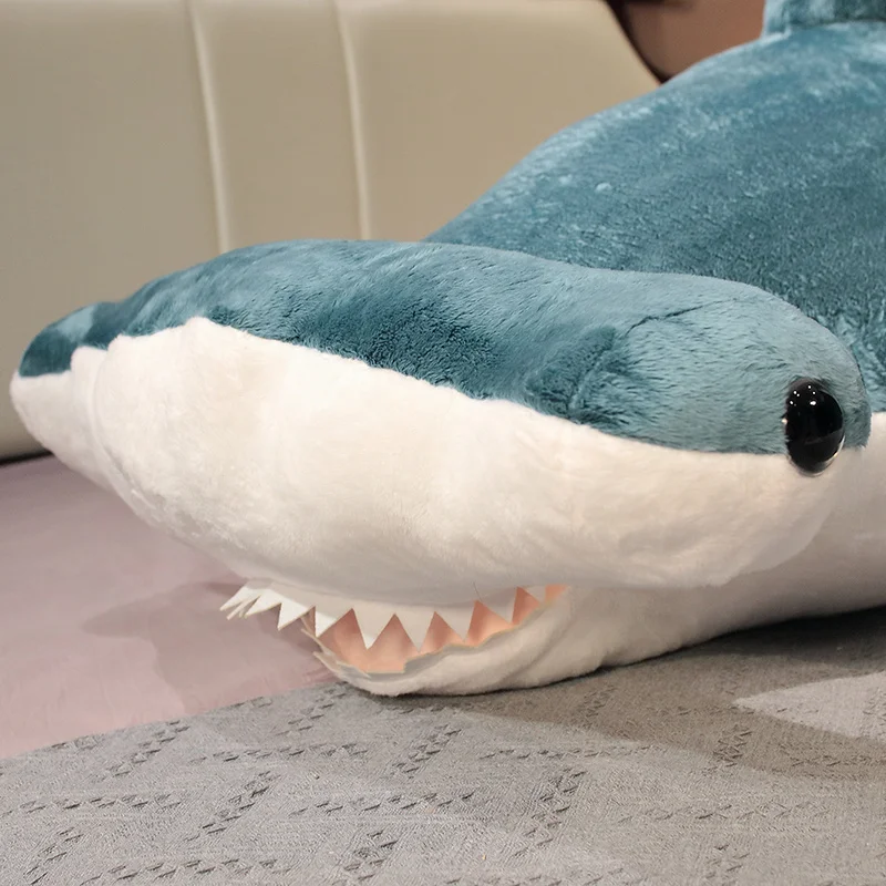 55-135cm Giant Size Whale Plush Toy Blue Sea Animals Stuffed Huggable Shark Soft Pillow Gift