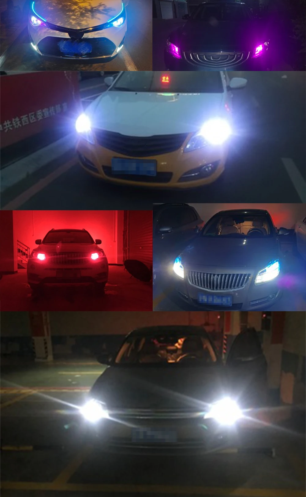 10PCS W5W Led T10 WY5W LED Bulbs Car Light COB Car Wedge Parking Lights Auto License Plate Lamps Dome Read Lights