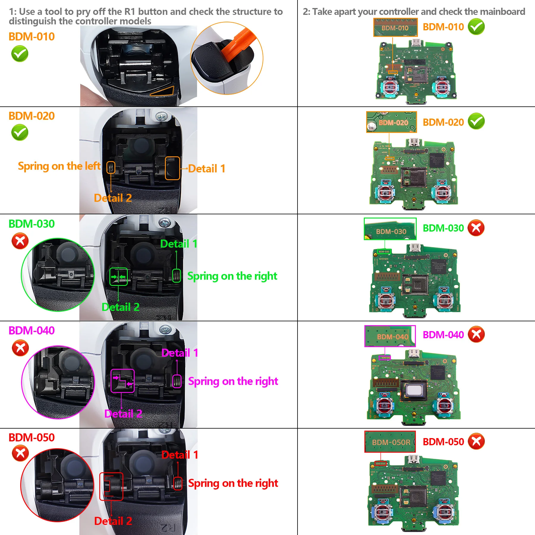eXtremeRate Programmable Real Metal Buttons (RMB) Version RISE4 Remap Kit for PS5 Controller BDM 010 & BDM 020 - 14 colors