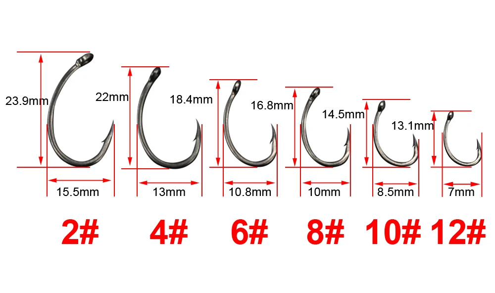 Hirisi 50pcs Coating High Carbon Stainless Steel Barbed hooks Carp Fishing Hooks Pack with Retail Original Box 8011