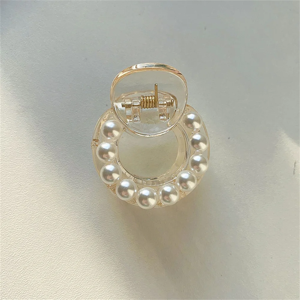 Korean Imitation Pearl Hair Claws For Women Geometric Hair Clip Large Catch Clip Shark Clip Back Head Hair Clip Hair Accessories