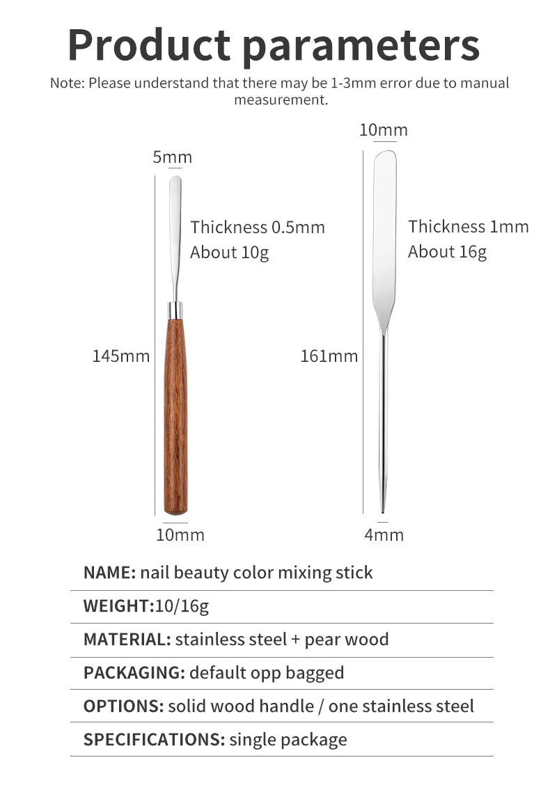Spatula Stick Stainless Steel Nail Art Stirring Rod Cream Foundation Mixing Tool Makeup Accessories