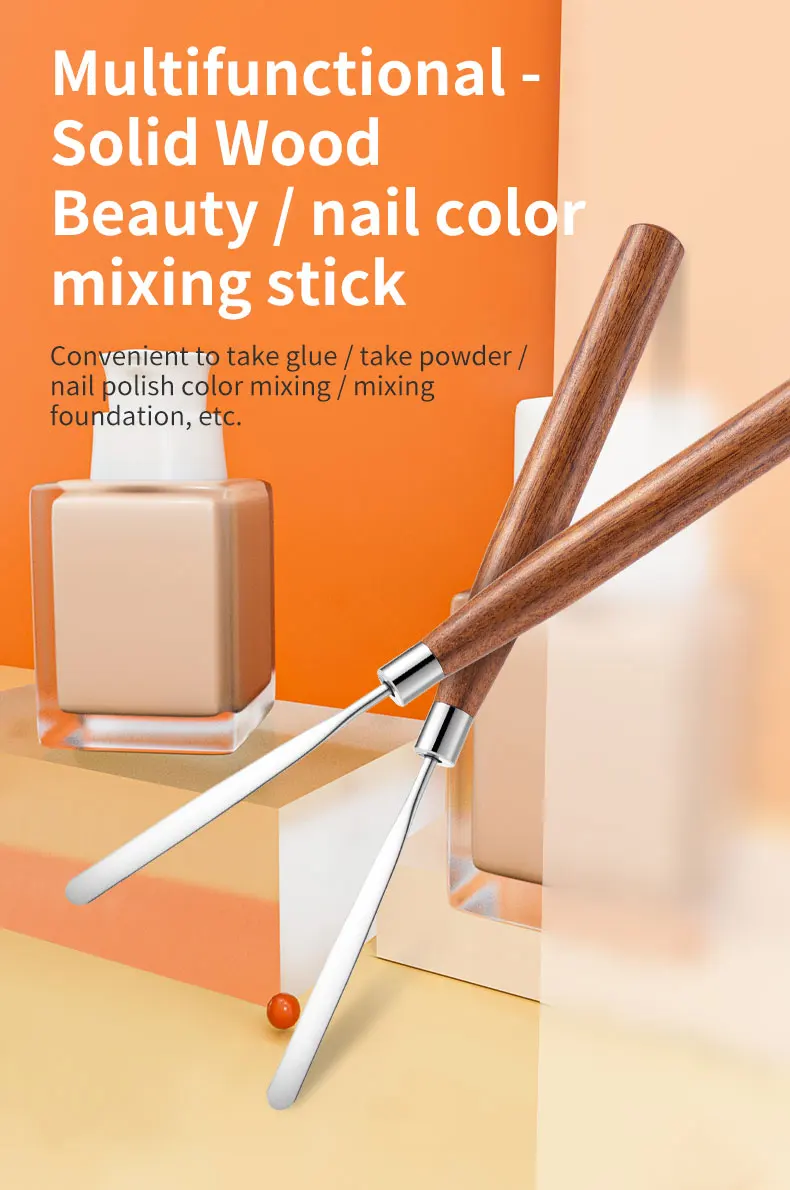 Spatula Stick Stainless Steel Nail Art Stirring Rod Cream Foundation Mixing Tool Makeup Accessories