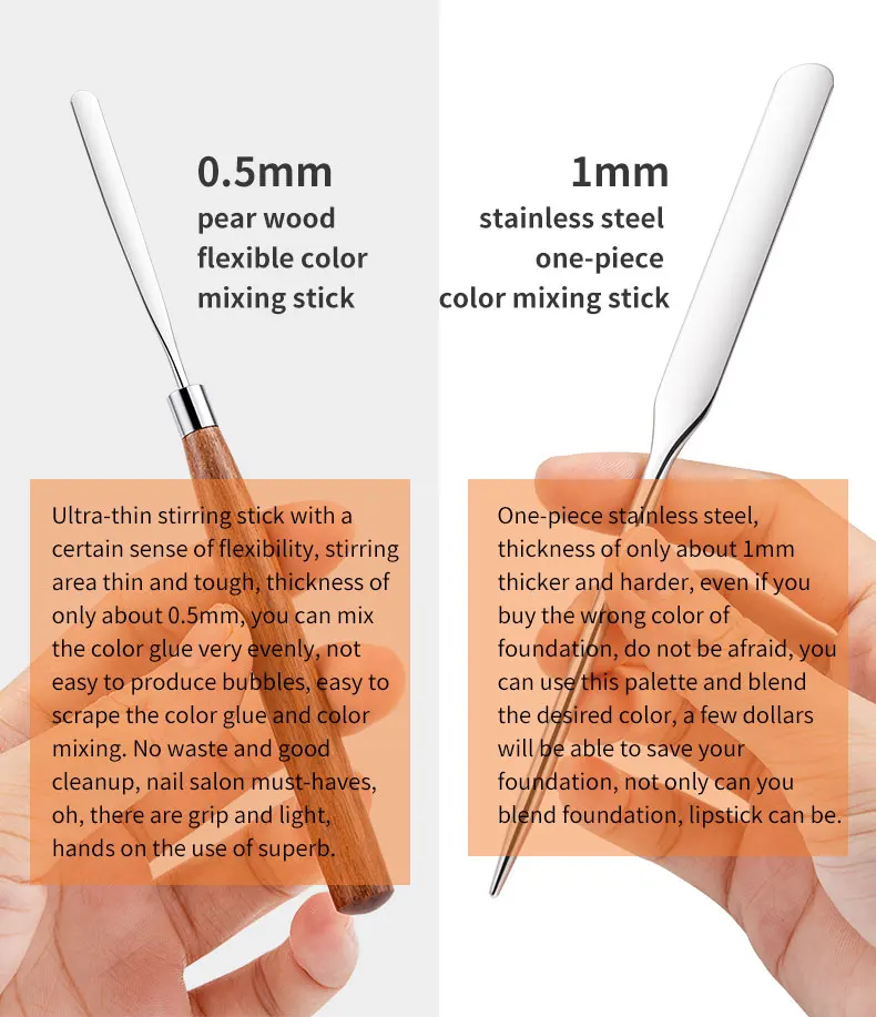 Spatula Stick Stainless Steel Nail Art Stirring Rod Cream Foundation Mixing Tool Makeup Accessories