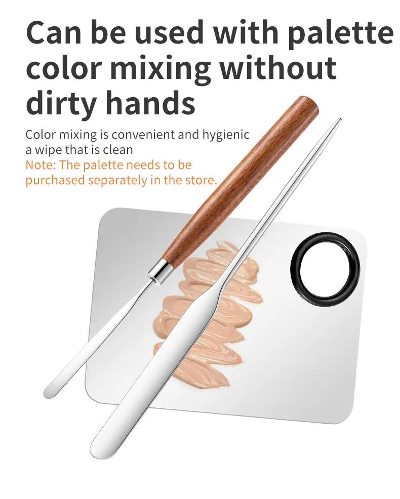 Spatula Stick Stainless Steel Nail Art Stirring Rod Cream Foundation Mixing Tool Makeup Accessories