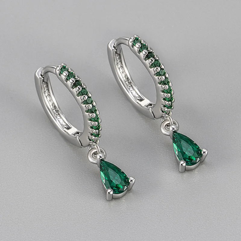 Women's Fashion Tiny Hoop Earrings Shiny Crystal Colorful Zirconia Copper Round Circle Female Trendy Ear Accessory Jewelry Gifts