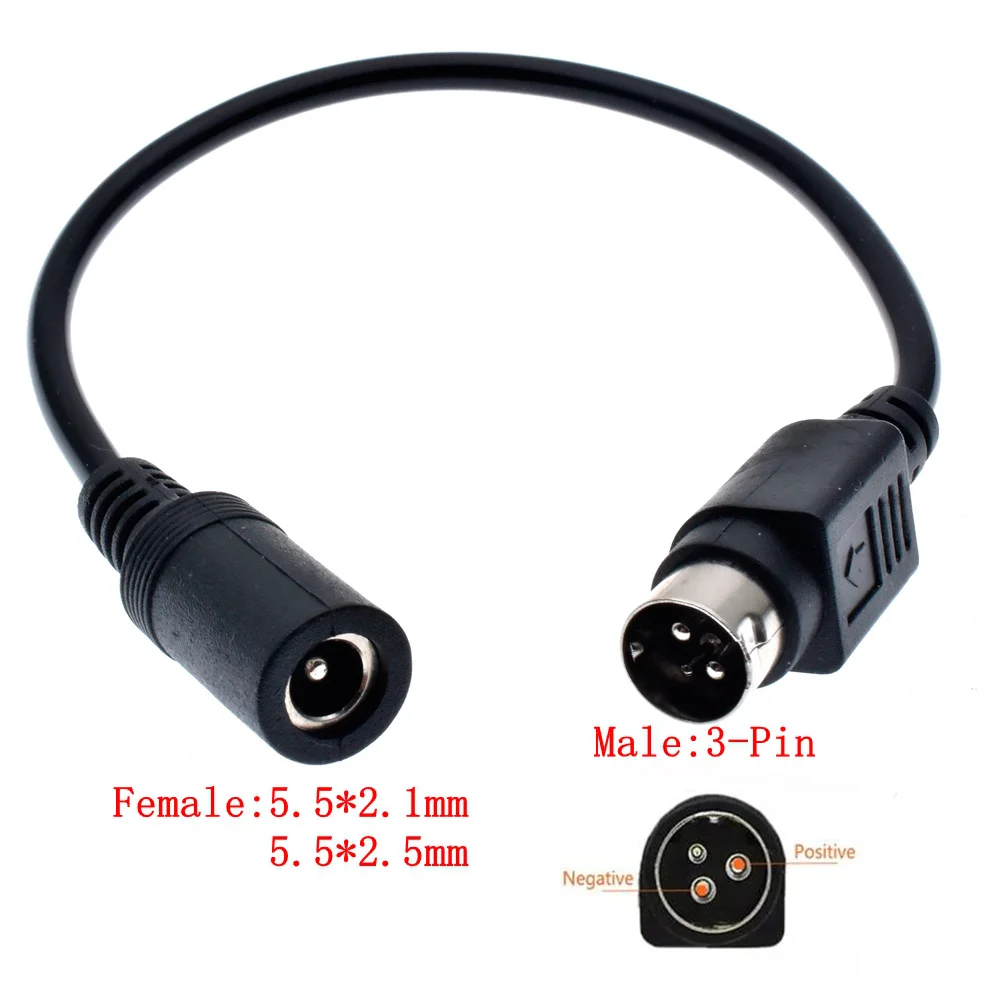 Female 5.5*2.5mm to male 3-Pin / 4-Pin Cable Lead For SATO TG-5011-19V-ES Just a 4-Pin cable For TV LCD VCR power supply