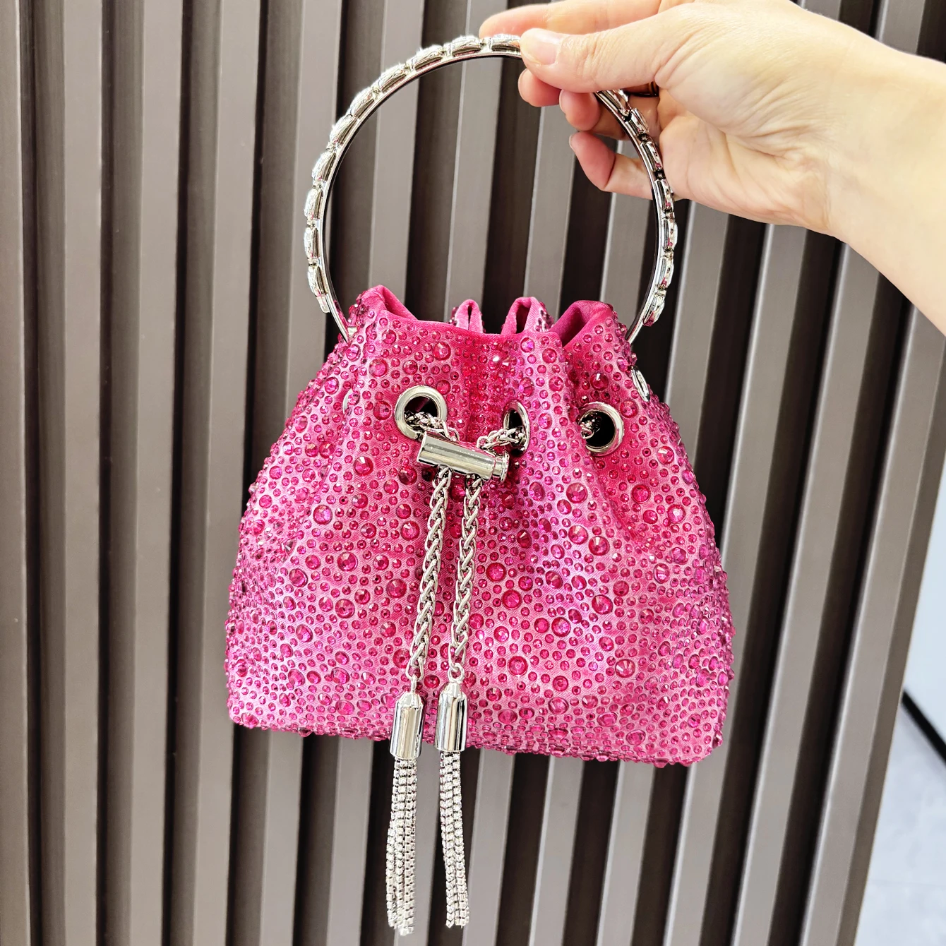 Handle Rhinestones Evening clutch Bag Purses and handbag luxury Designer shoulder bag Shiny Crystal Clutch purse bucket bag