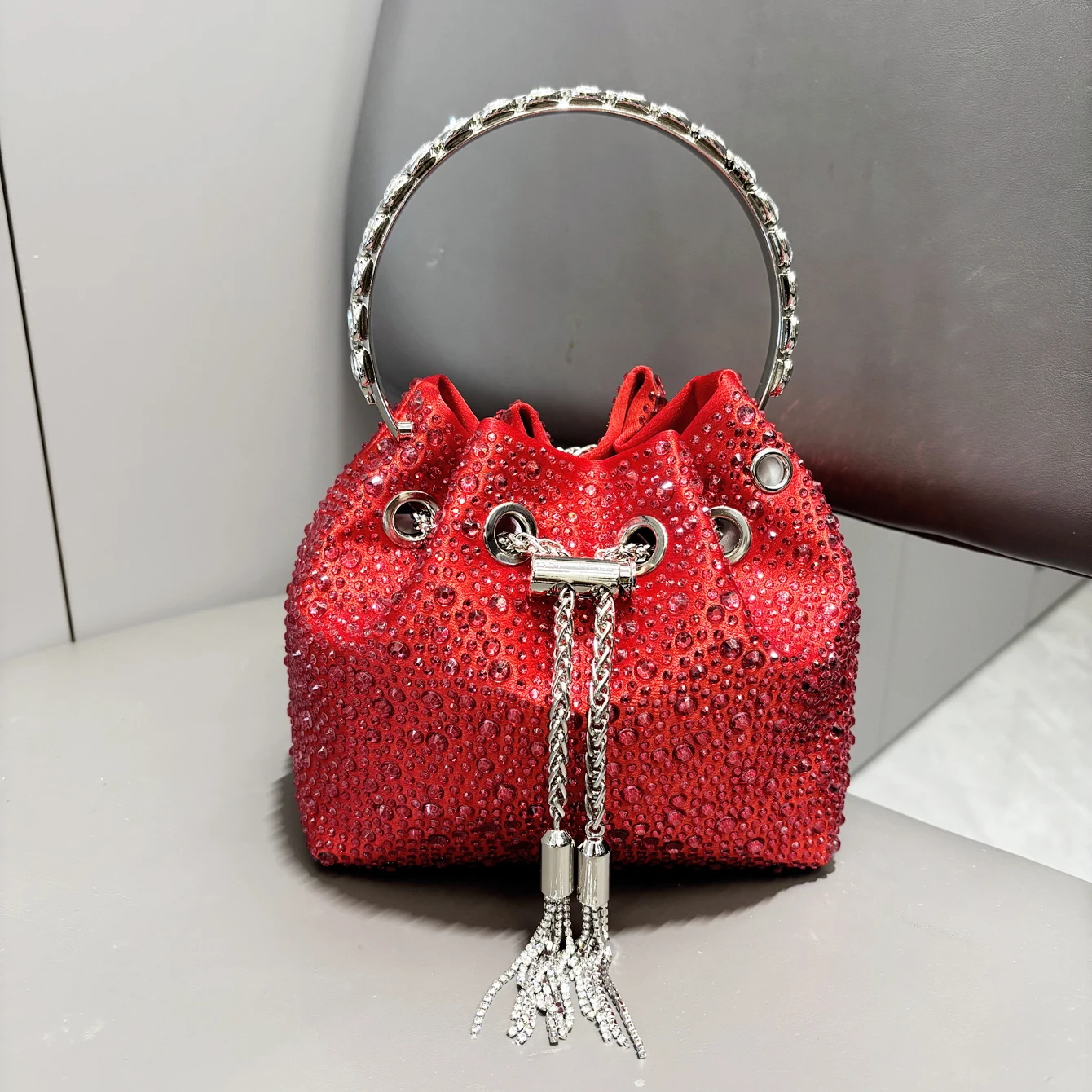 Handle Rhinestones Evening clutch Bag Purses and handbag luxury Designer shoulder bag Shiny Crystal Clutch purse bucket bag