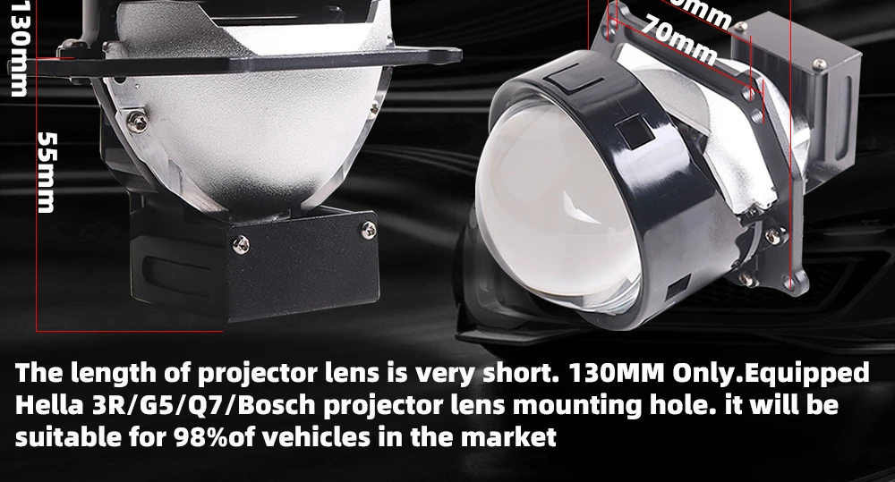 SANVI 3.0 Bi LED Lenses for Headlights Ice Lense Auto LED Projector Headlight Hella G5 3R Projector 110W Car Light Retrofit