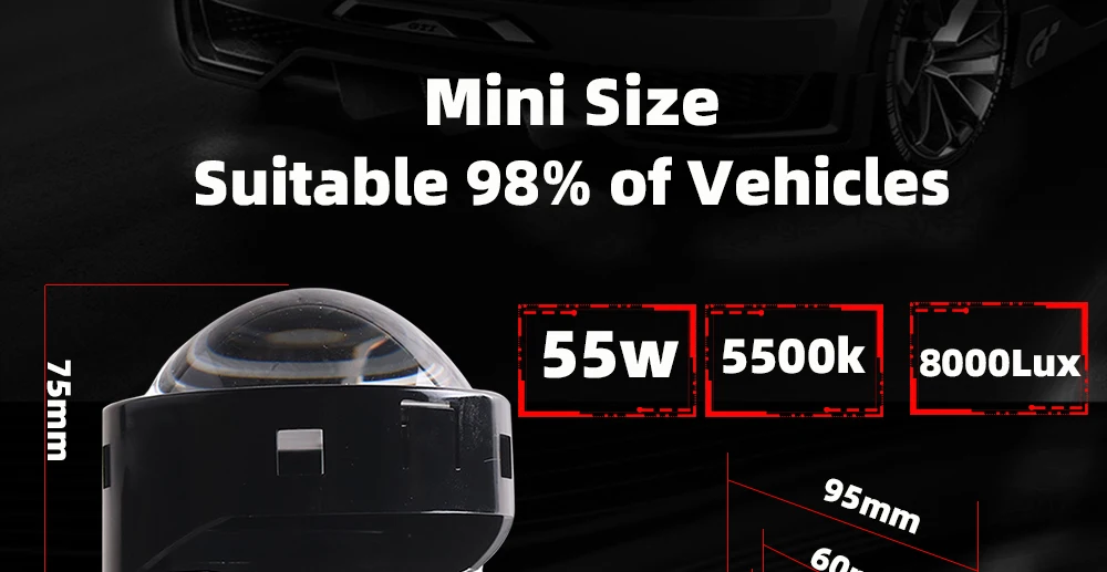SANVI 3.0 Bi LED Lenses for Headlights Ice Lense Auto LED Projector Headlight Hella G5 3R Projector 110W Car Light Retrofit