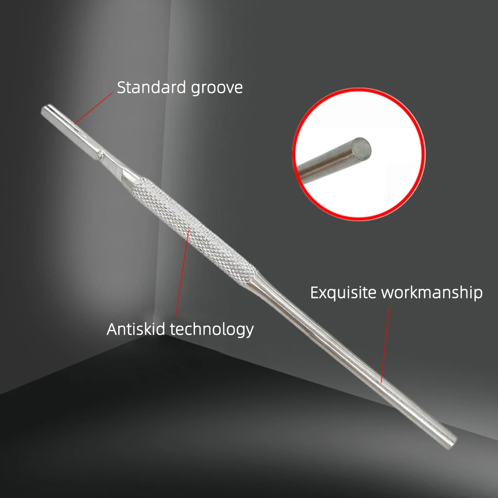 Extra Long Stainless Steel Surgical Knife Handle, 3 # 4 # 7 # 9 # Round Knife Holder for Hobby Carft Carving Model DIY blade