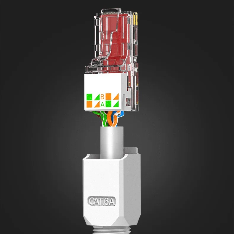 2PCS RJ45 CAT6A CAT6 Connector, ZoeRax Tool Free Ethernet Termination Plugs, 23AWG to 26AWG Cable Internet Plug Toolless