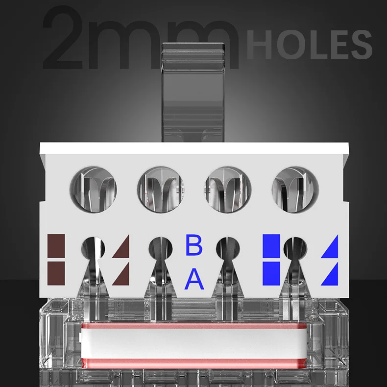 2PCS RJ45 CAT6A CAT6 Connector, ZoeRax Tool Free Ethernet Termination Plugs, 23AWG to 26AWG Cable Internet Plug Toolless