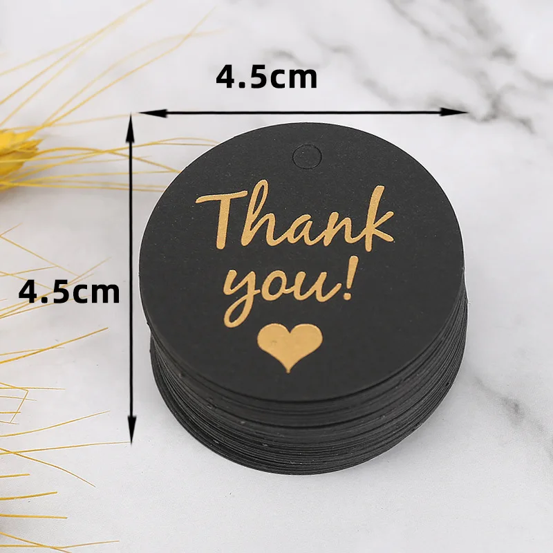 50pcs Stamping Thank You Paper Card Tags Jewelry Packaging