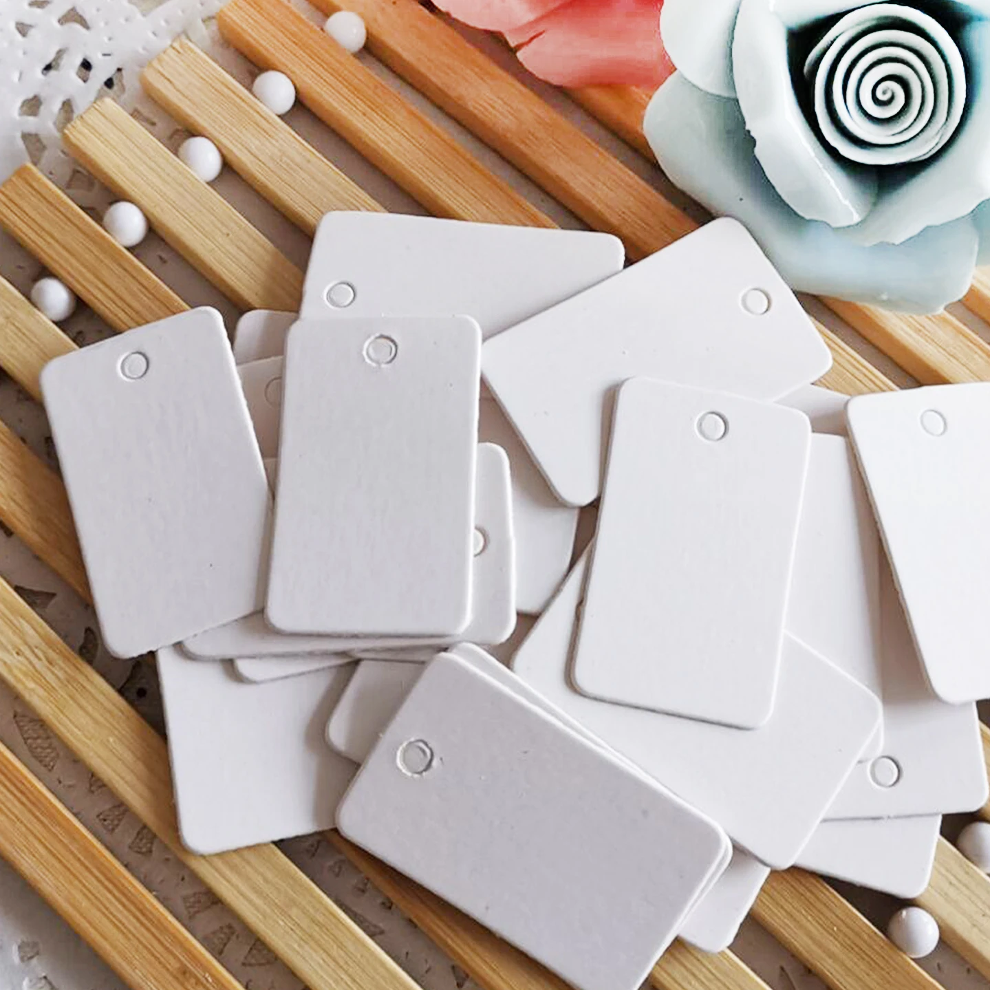 50pcs Stamping Thank You Paper Card Tags Jewelry Packaging