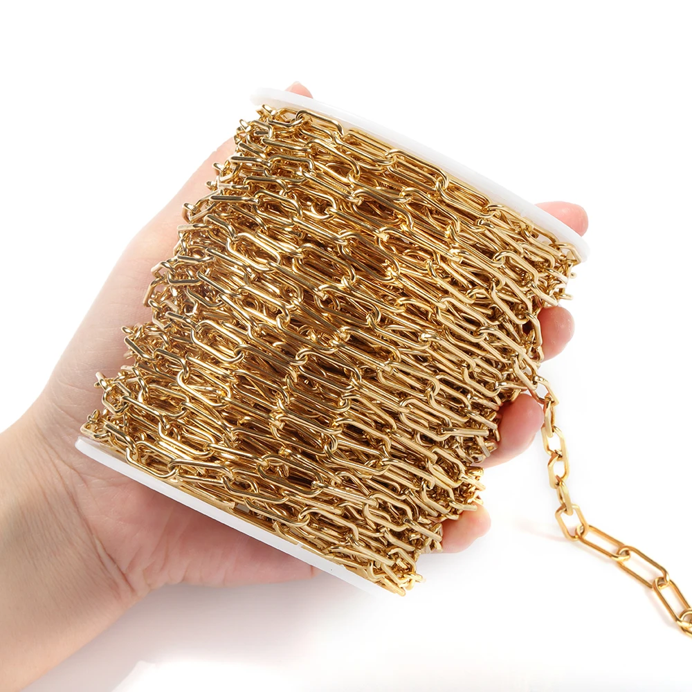 1meter stainless steel chains paper clip shape star chain for jewelry making DIY