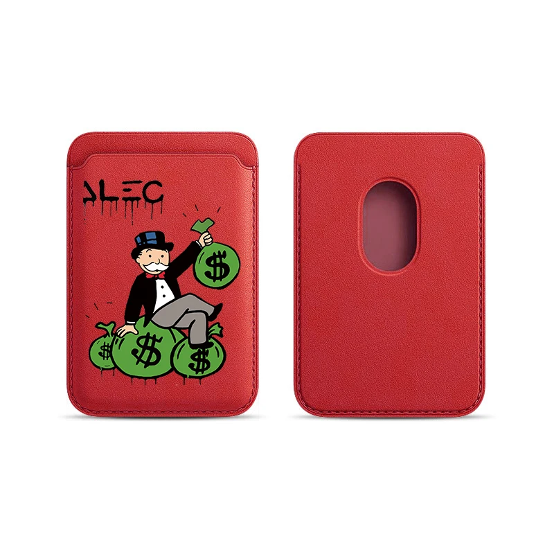 Upgrade Magnetic White PU Leather Wallet Case For MagSafe iPhone13 14 12 11 Luxury Dollar MonopolyS Card Bag Holder Cover Off