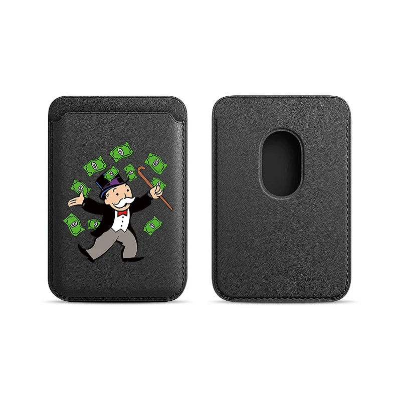 Upgrade Magnetic White PU Leather Wallet Case For MagSafe iPhone13 14 12 11 Luxury Dollar MonopolyS Card Bag Holder Cover Off