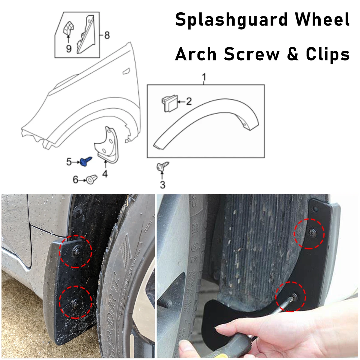 20Pcs For VW Golf Audi Seat Skoda Grille Bumper Skirt Torx Screw Bolt N90974701 Car Wheel Arch Lining Splashguard Clip 5 X 16 MM