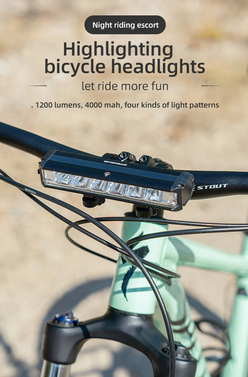 OFFBONDAGE Bicycle Light Front 2600Lumen Bike Light 8000mAh Waterproof Flashlight USB Charging MTB Road Cycling Lamp Accessories