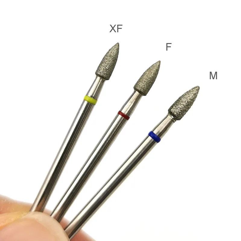 HYTOOS 10pcs/pack Cone Diamond Cuticle Bit 3*6mm Nail Drill Bits Manicure Drills Nails Accessories Tools