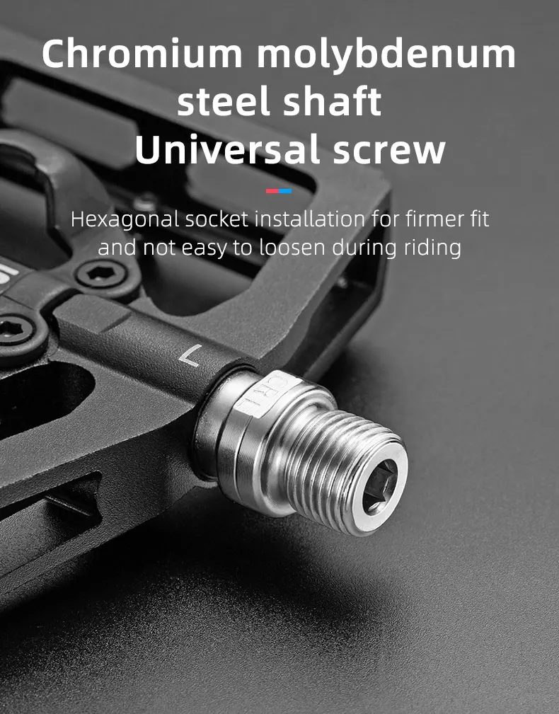 ROCKBROS Bicycle Pedal Non-Slip MTB Bike Pedals Aluminum Alloy Flat Platform Applicable SPD Half-lock Pedal Cycling Accessories