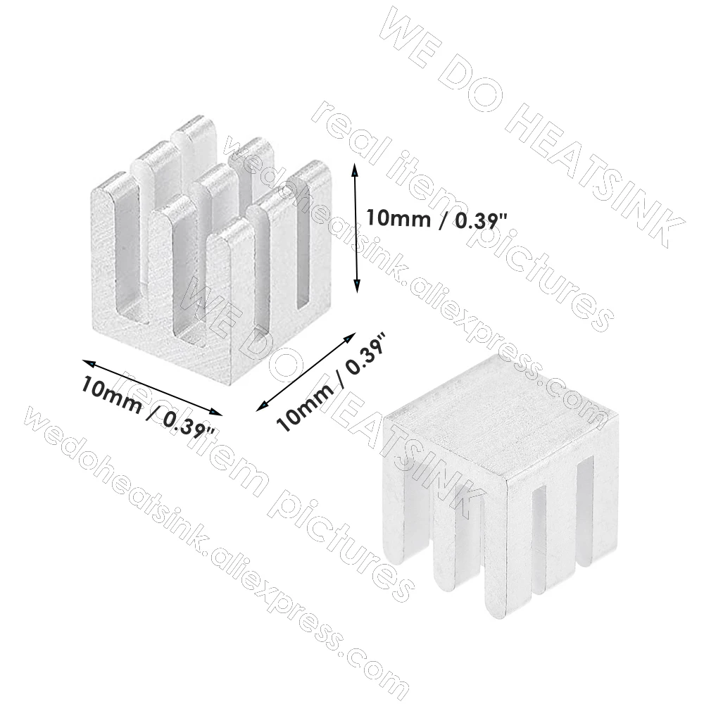 WE DO HEATSINK 10x10x10mm Without or With Thermal Pad Aluminum Heat Sink IC Memory Chip Heatsink Cooling Cooler