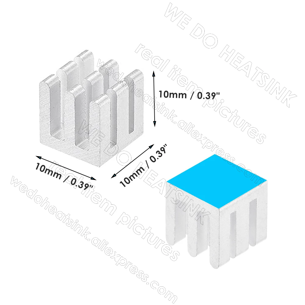 WE DO HEATSINK 10x10x10mm Without or With Thermal Pad Aluminum Heat Sink IC Memory Chip Heatsink Cooling Cooler