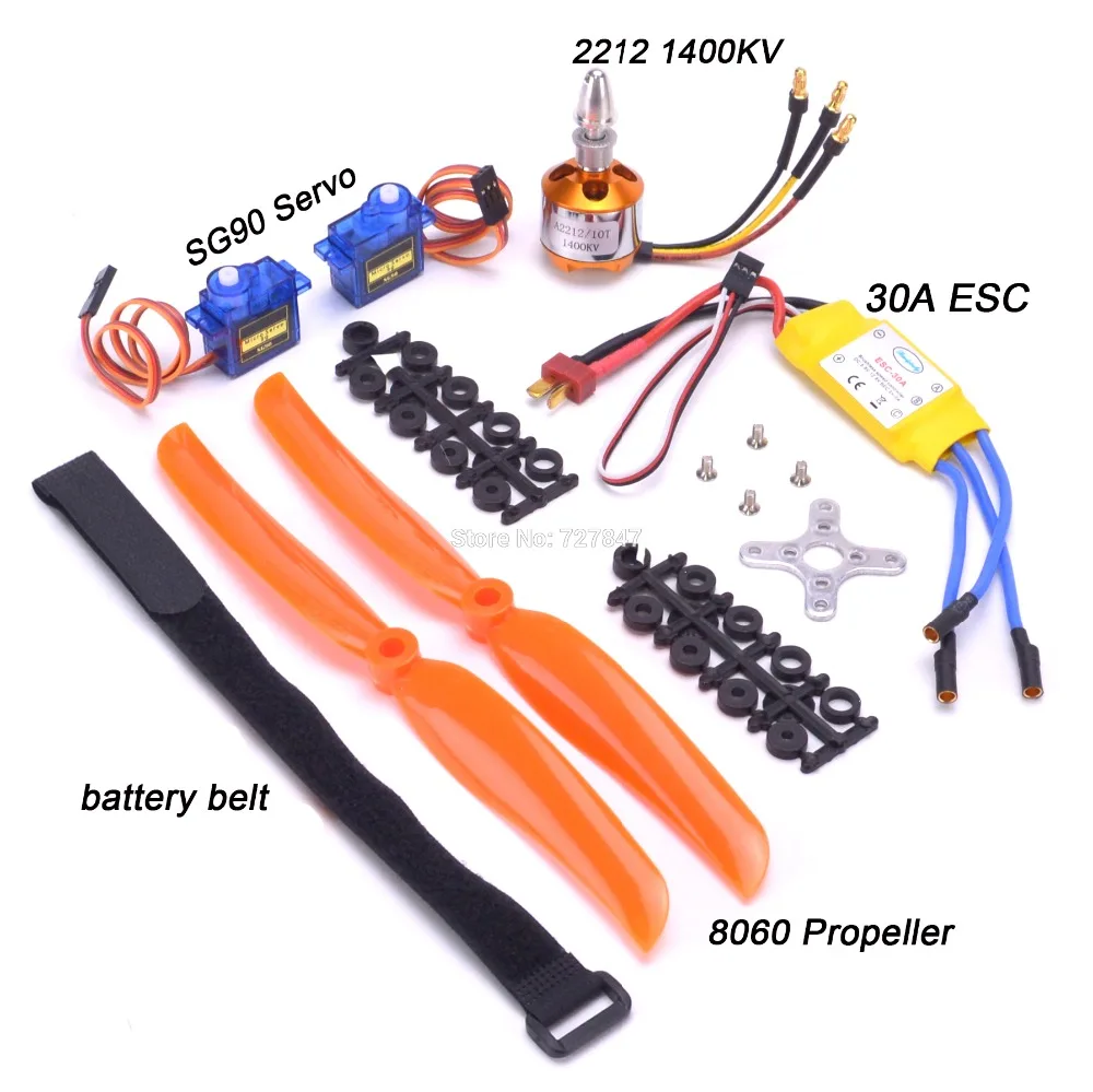 A2212 2212 1400KV 2200KV Brushless Motor 30A ESC SG90 9G Micro Servo 6inch / 8inch Propeller for RC Fixed Wing Plane Helicopter