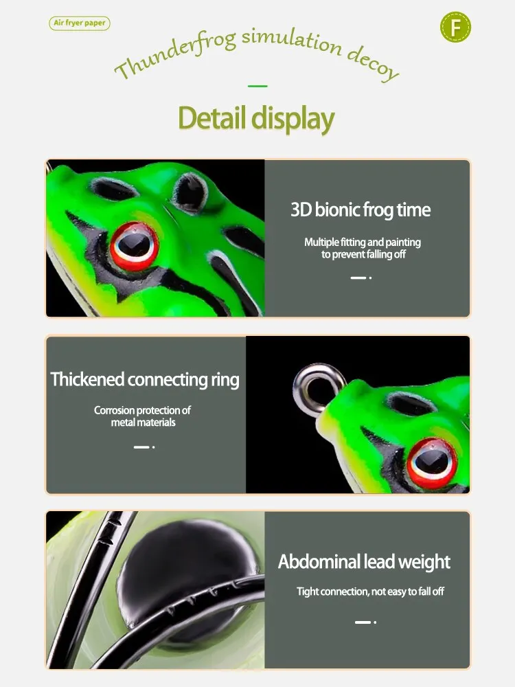 Frog Lures 2pcs Soft Tube Bait Plastic Fishing Lure With Hooks Top Water Soft 3D Eyes Artificial Wild Hanging Fishing Bait Tool