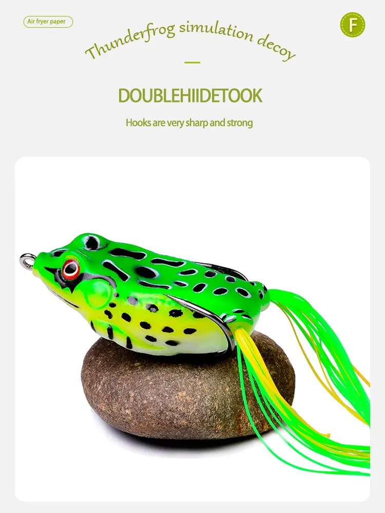 Frog Lures 2pcs Soft Tube Bait Plastic Fishing Lure With Hooks Top Water Soft 3D Eyes Artificial Wild Hanging Fishing Bait Tool