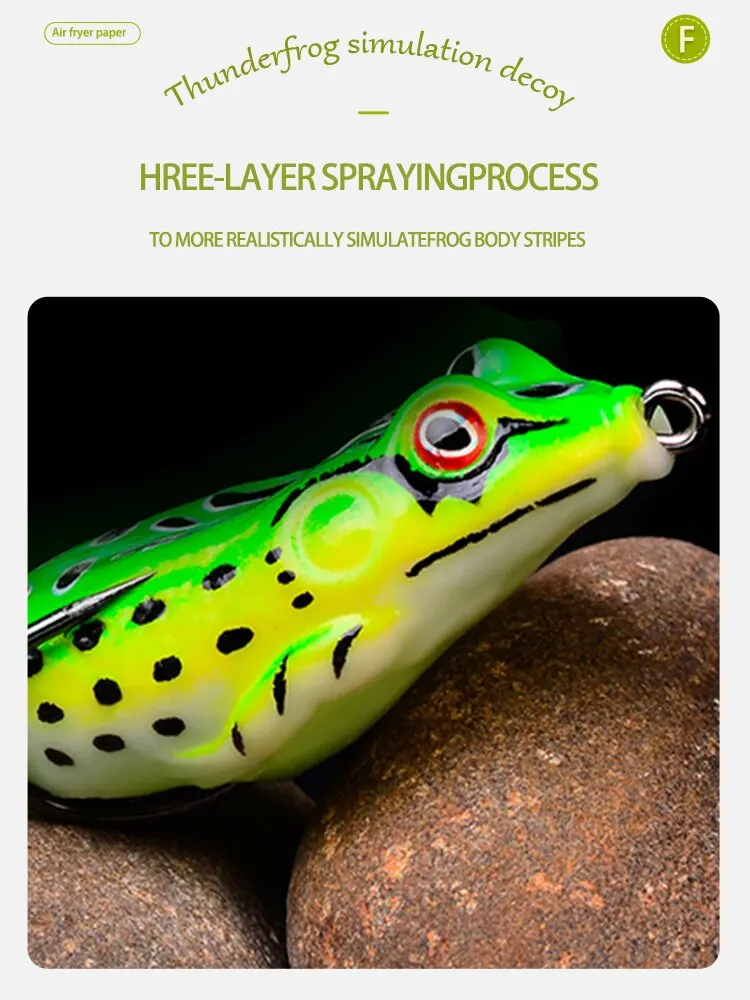 Frog Lures 2pcs Soft Tube Bait Plastic Fishing Lure With Hooks Top Water Soft 3D Eyes Artificial Wild Hanging Fishing Bait Tool