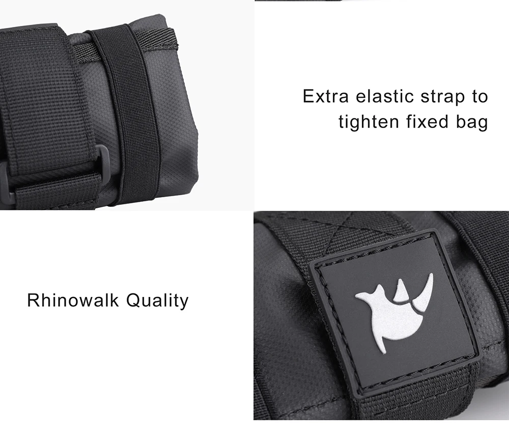 Rhinowalk Bicycle Bag Tool Bag Top Front Tube Frame Bag Burrito Pack Pouch Cycling Accessories Black MTB Bike Rear Tool Kits