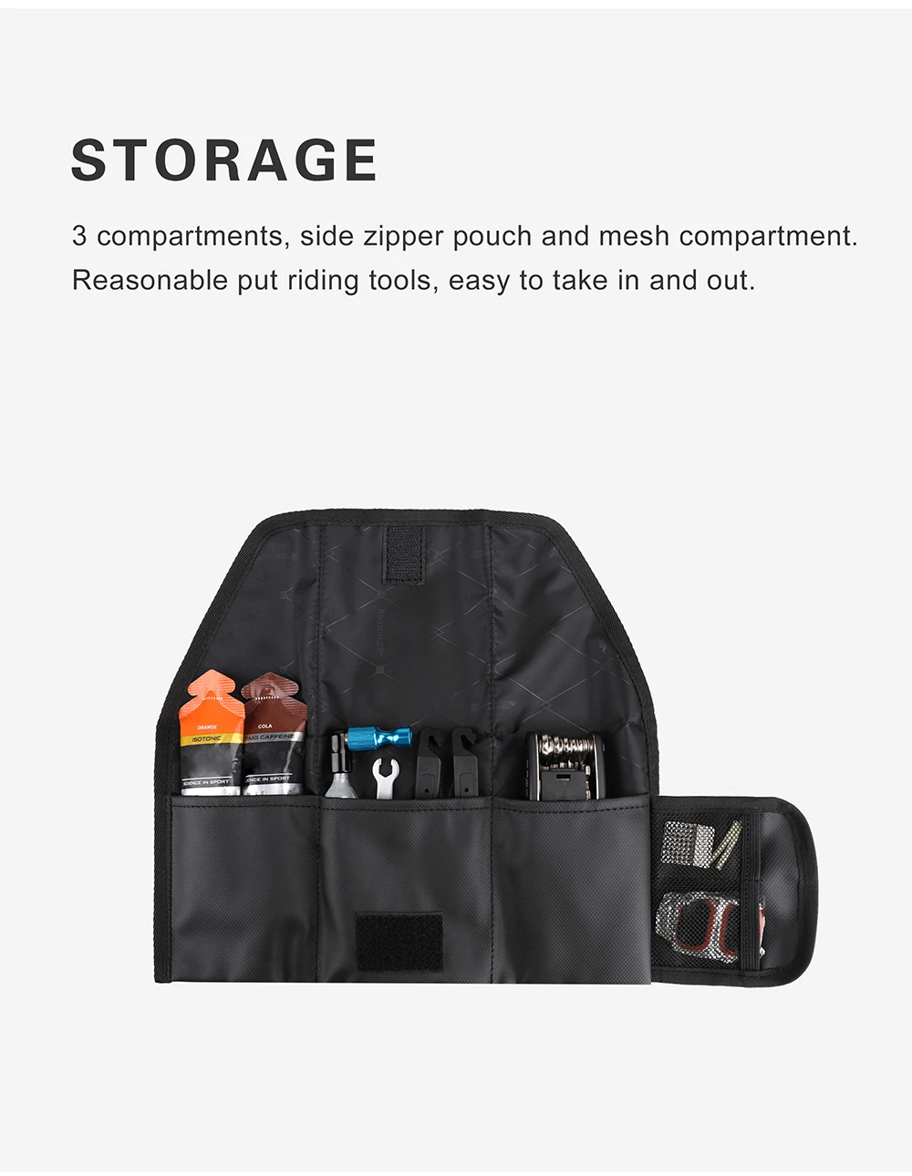 Rhinowalk Bicycle Bag Tool Bag Top Front Tube Frame Bag Burrito Pack Pouch Cycling Accessories Black MTB Bike Rear Tool Kits
