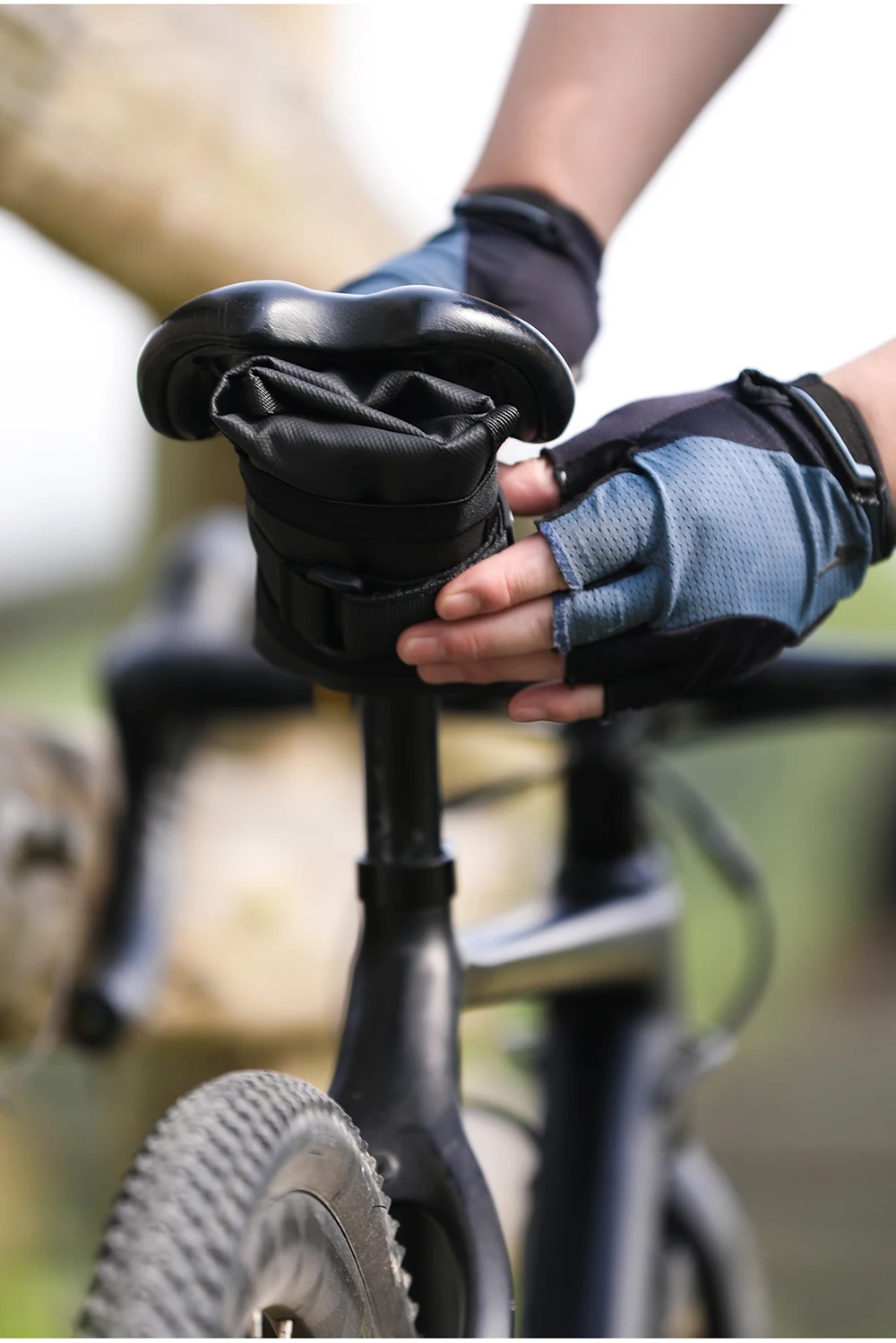 Rhinowalk Bicycle Bag Tool Bag Top Front Tube Frame Bag Burrito Pack Pouch Cycling Accessories Black MTB Bike Rear Tool Kits