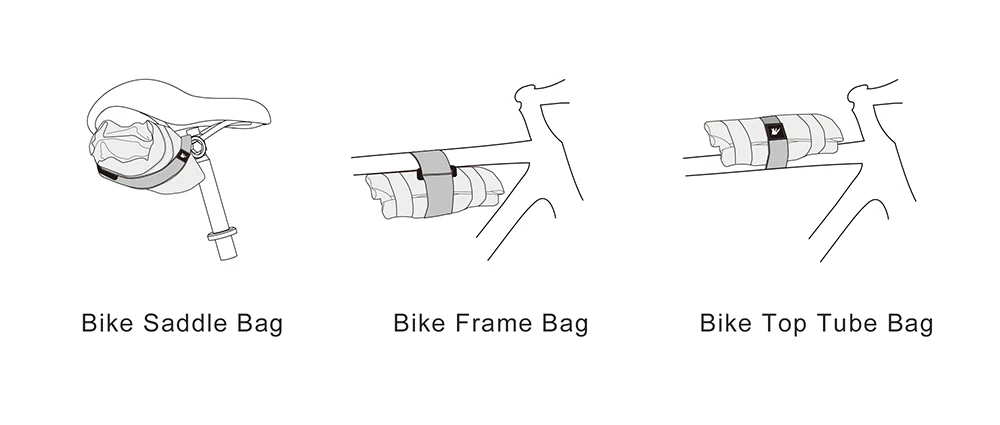 Rhinowalk Bicycle Bag Tool Bag Top Front Tube Frame Bag Burrito Pack Pouch Cycling Accessories Black MTB Bike Rear Tool Kits