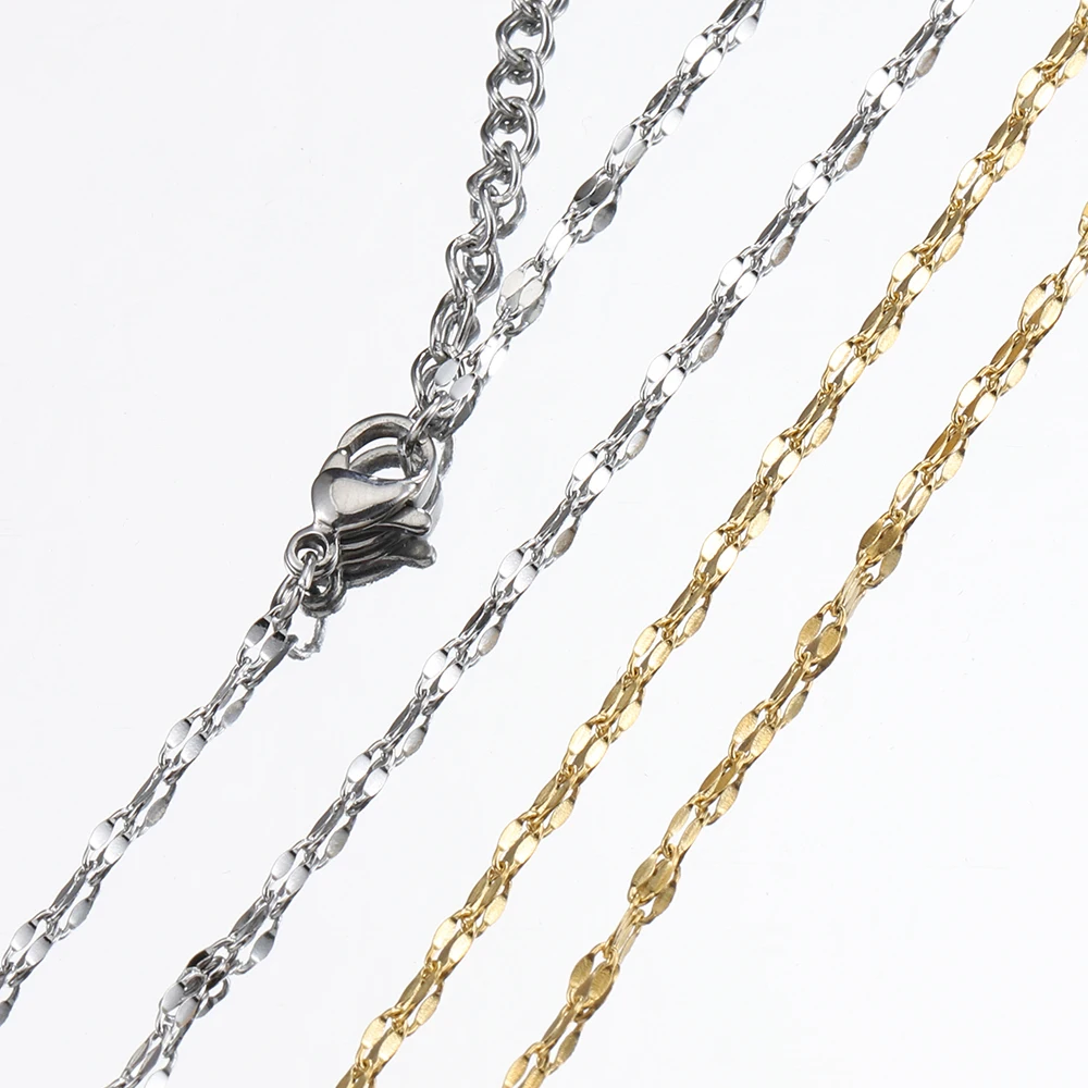 10pcs 5pcs Stainless Steel Lips Chain Necklace Chains for DIY Jewelry Making Findings Charms Chain with Lobster Clasps Wholesale