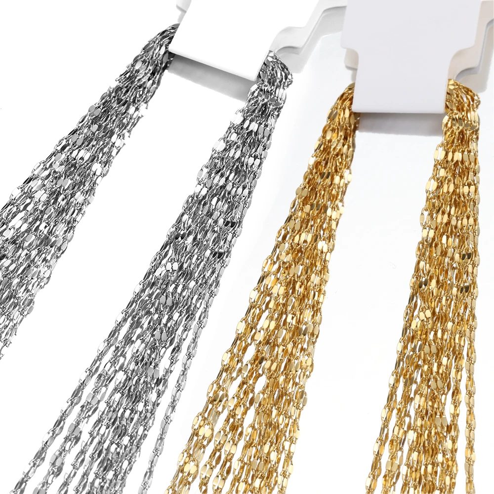 10pcs 5pcs Stainless Steel Lips Chain Necklace Chains for DIY Jewelry Making Findings Charms Chain with Lobster Clasps Wholesale