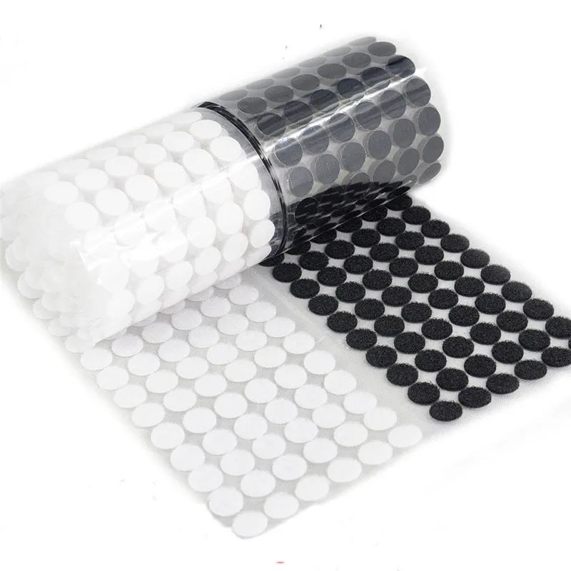 500/1000pair Dots Adhesive Fastener Tape 10/15/20mm Disc Dot Sticker Adhesive Strong Glue Magic Sticker Round Coins Hook Loop