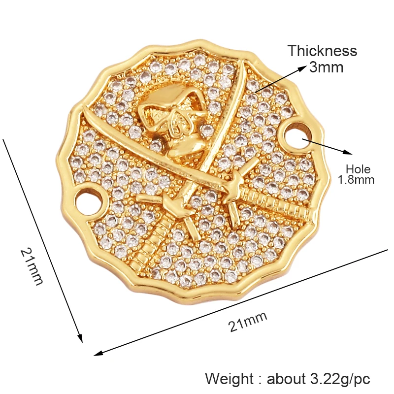 Trendy Star Moon Love Heart Flower Connector,18K Gold Plated CZ Charm Jewelry Findings Bracelet Necklace Accessories Supply M55