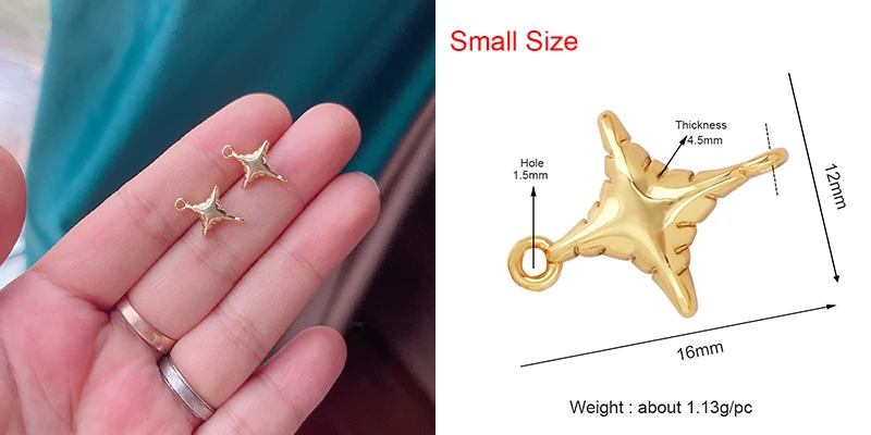 Trendy Star Moon Love Heart Flower Connector,18K Gold Plated CZ Charm Jewelry Findings Bracelet Necklace Accessories Supply M55