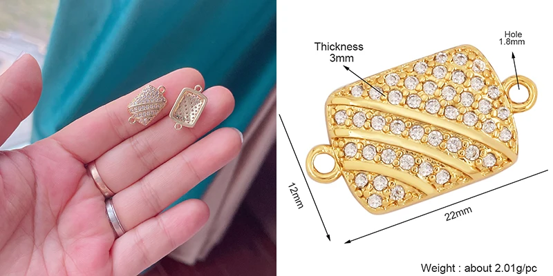 Trendy Star Moon Love Heart Flower Connector,18K Gold Plated CZ Charm Jewelry Findings Bracelet Necklace Accessories Supply M55