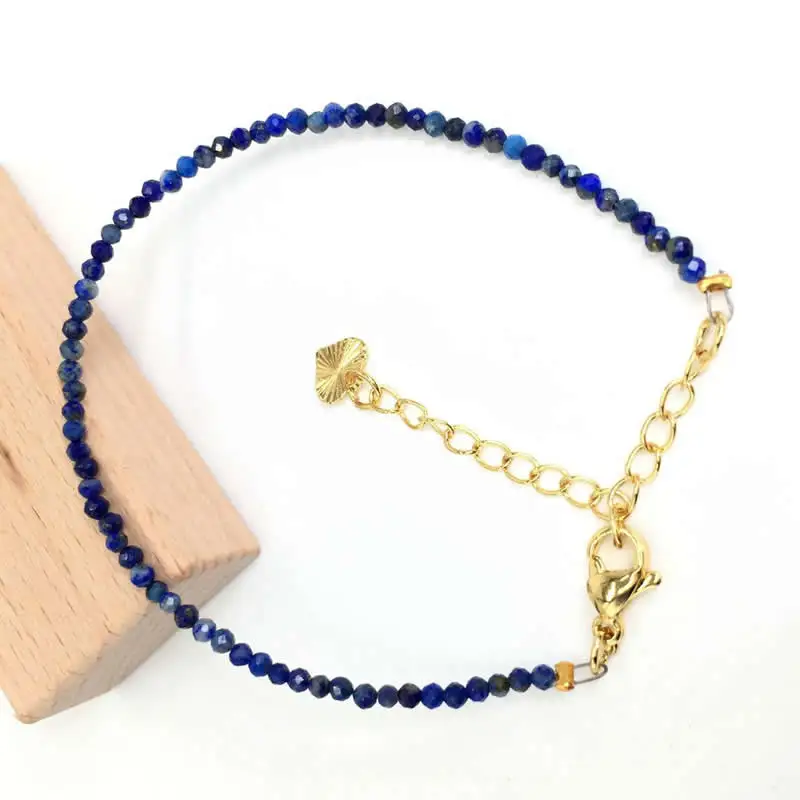 Fashion Faceted Gemstones 2mm Beads Necklace Bracelet Pink Quartz Crystal Tourmaline Agate Choker Men Female Jewelry Party Gift