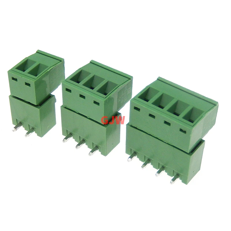 Pitch 5.08mm 2/3/4P Screw Plug-in PCB Terminal Block 2EDGK 2EDGRC Close Corner Male/Female Pluggable Connector 5/10Pcs