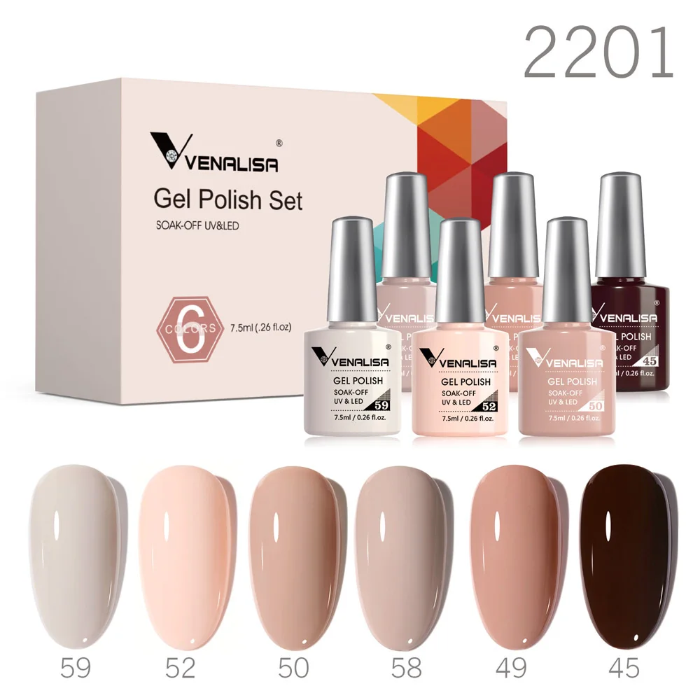 VENALISA Nail Gel Polish VIP4 Pastel Varnish Semi Permanent Soak off UV LED Nail Gel Lacquer Full Coverage Hema Free Gel Varnish
