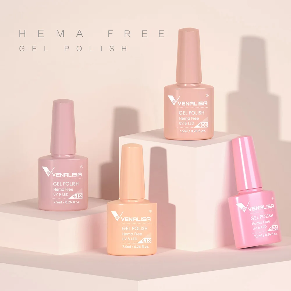 VENALISA Nail Gel Polish VIP4 Pastel Varnish Semi Permanent Soak off UV LED Nail Gel Lacquer Full Coverage Hema Free Gel Varnish