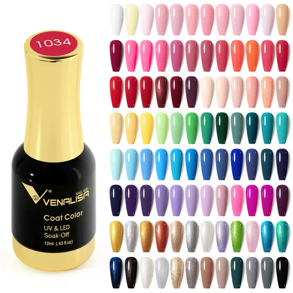 VENALISA Nail Gel Polish VIP4 Pastel Varnish Semi Permanent Soak off UV LED Nail Gel Lacquer Full Coverage Hema Free Gel Varnish